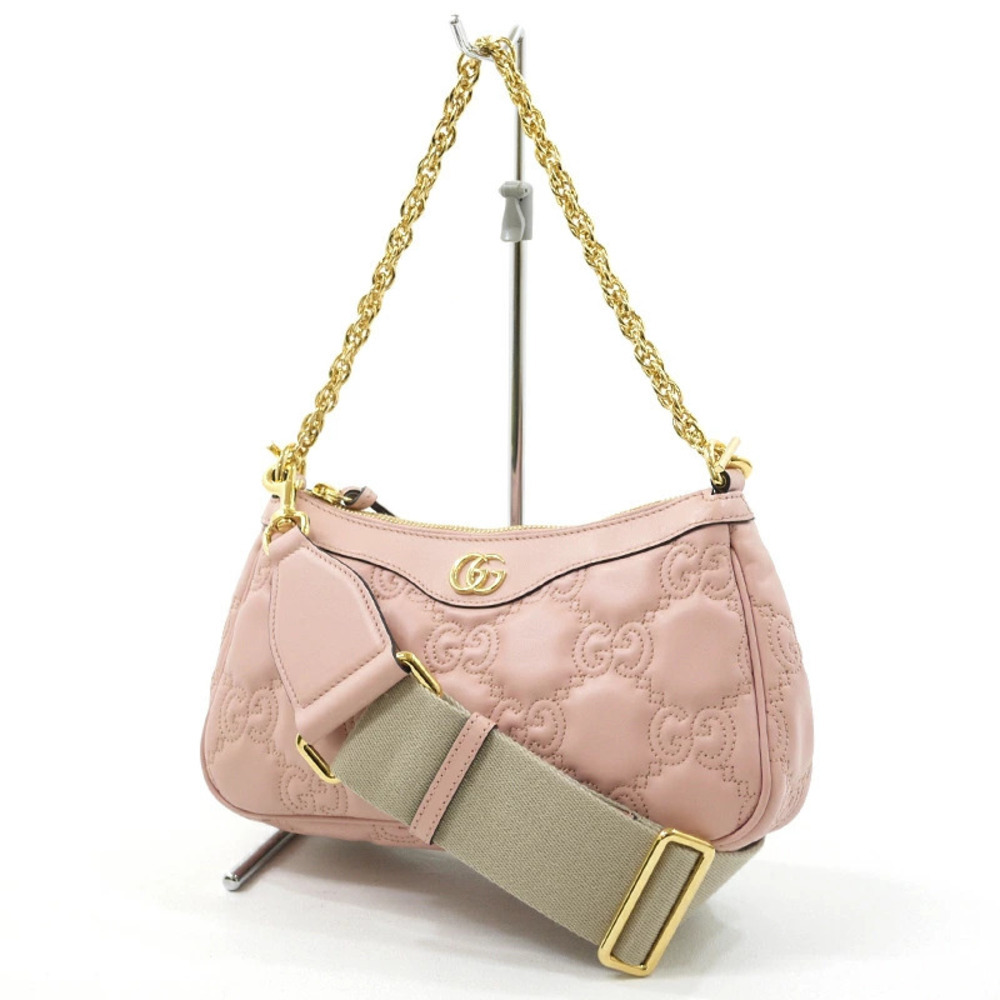 Gucci GG Matelasse leather shoulder bag pink